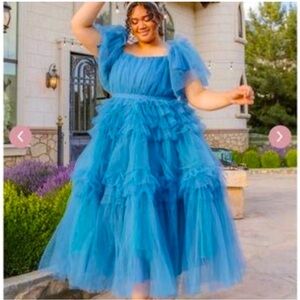 Ivy City Co Fairytale Dress-Blue 3X